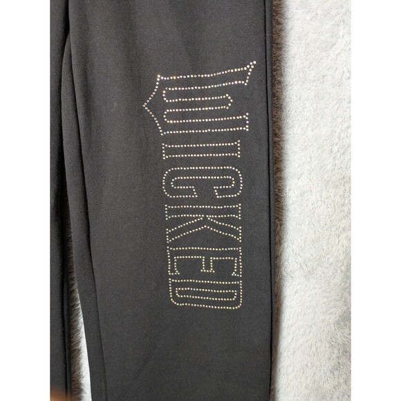 Wicked Elphaba Glinda Rhinestones Black Wide Leg Sweatpants XXS NWOT - Picture 3 of 9